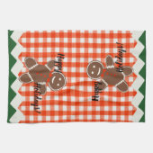 Gingerbrood Cookie Red Check Gingham Theedoek (Horizontaal)