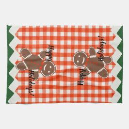 Gingerbrood Cookie Red Check Gingham Theedoek