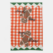 Gingerbrood Cookie Red Check Gingham Theedoek (Verticaal)