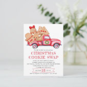 Gingerbrood Cookie Red Truck Cookie Briefkaart (Staand voorkant)