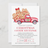 Gingerbrood Cookie Red Truck Cookie Exchange Kaart (Voorkant)