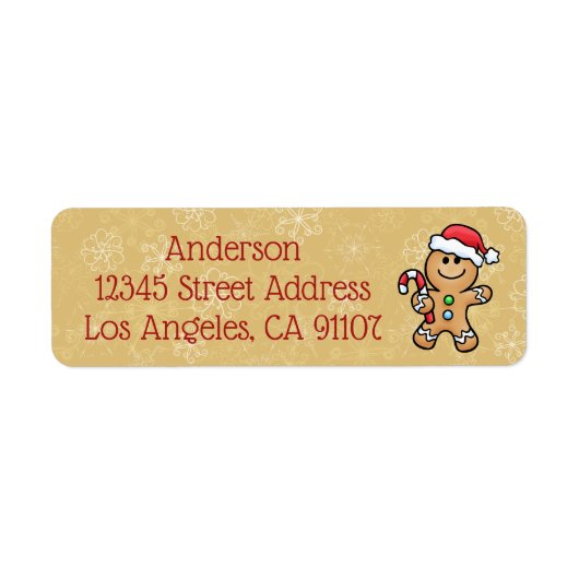 Gingerbrood Cookie Return Address Label (Voorkant)