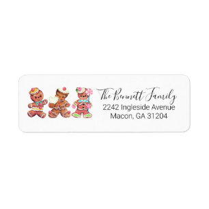  Gingerbrood Cookie Return Address Labels