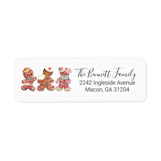  Gingerbrood Cookie Return Address Labels (Voorkant)