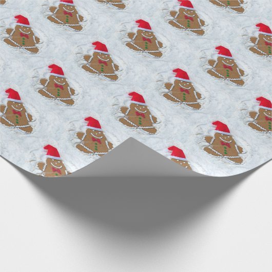 Gingerbrood Cookie Snow Angel Cadeaupapier (Hoek)