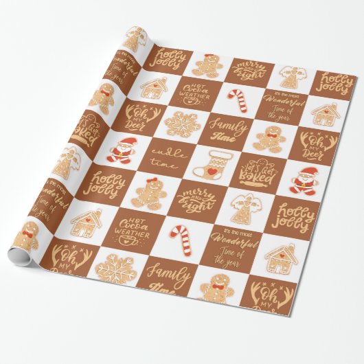 GingerBrood Cookies Cadeaupapier (Uitgerold)