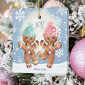 Gingerbrood Cookies Dansende Joy Kerstmis Keramisch Ornament