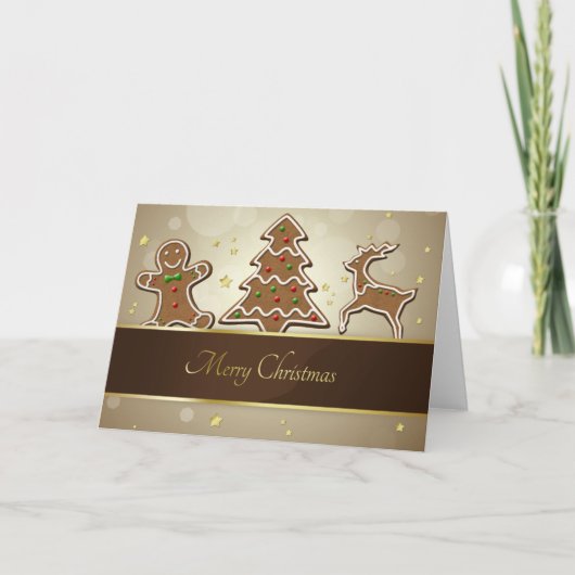 GingerBrood Cookies Feestdagen Kaart (Voorkant)