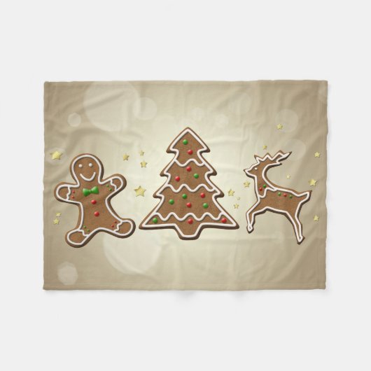 GingerBrood Cookies Fleece Deken (Voorkant (Horizontaal))