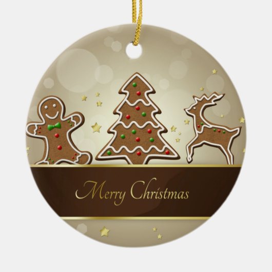 GingerBrood Cookies Keramisch Ornament (Voorkant)