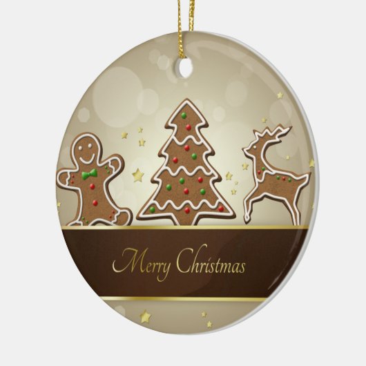 GingerBrood Cookies Keramisch Ornament (Links)