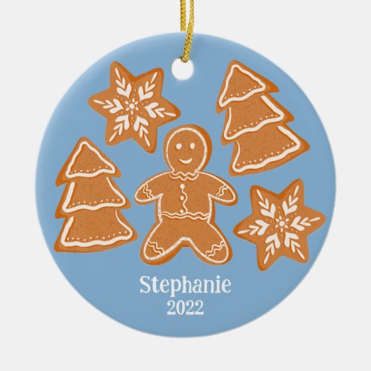 GingerBrood Cookies Keramisch Ornament (Voorkant)