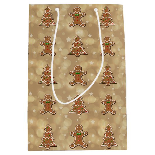 Gingerbrood Cookies Pattern Medium Cadeauzakje (Voorkant)