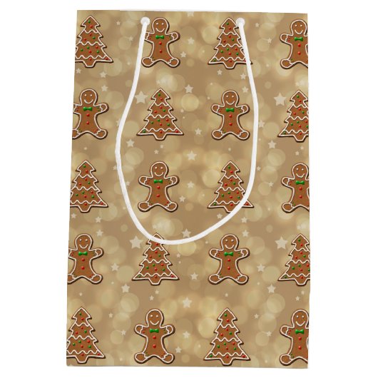 Gingerbrood Cookies Pattern Medium Cadeauzakje (Achterkant)