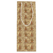 Gingerbrood Cookies Pattern Wijn Cadeautas (Voorkant)