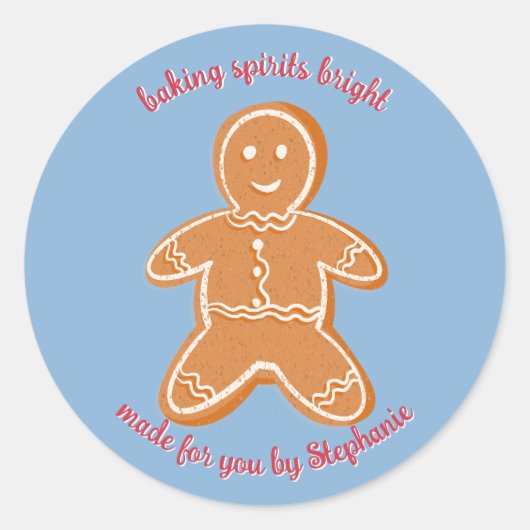 GingerBrood Cookies Ronde Sticker (Voorkant)