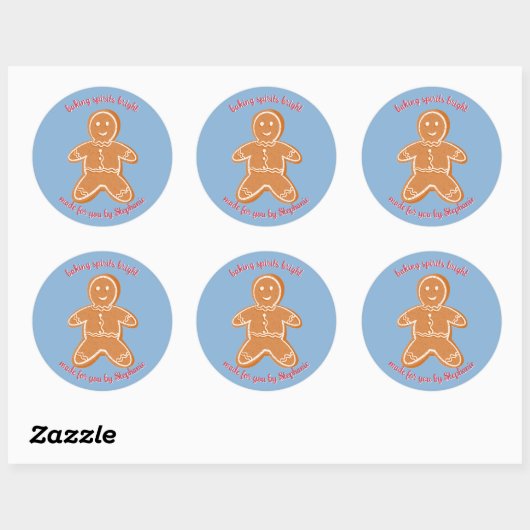 GingerBrood Cookies Ronde Sticker (Vel)