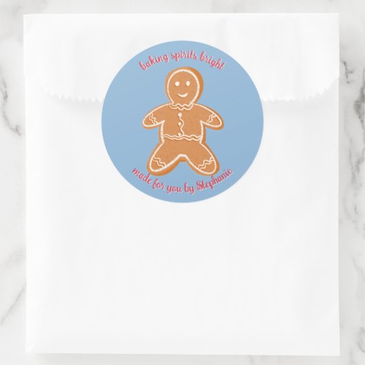 GingerBrood Cookies Ronde Sticker (Tas)