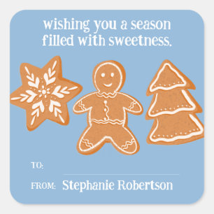 GingerBrood Cookies Vierkante Sticker