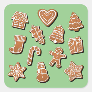 GingerBrood Cookies Vierkante Sticker