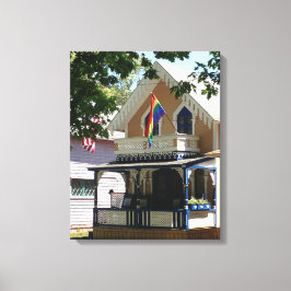 Gingerbrood Cottage en Pride - Martha's wijntuin Canvas Afdruk