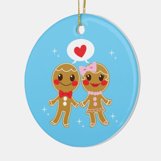 Gingerbrood Couple Keramisch Ornament (Links)
