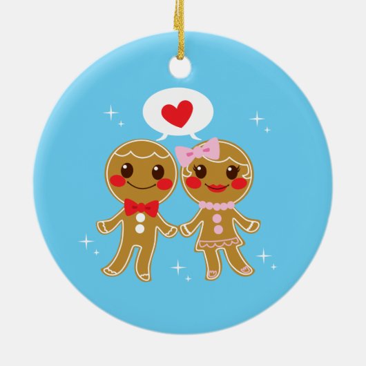 Gingerbrood Couple Keramisch Ornament (Achterkant)