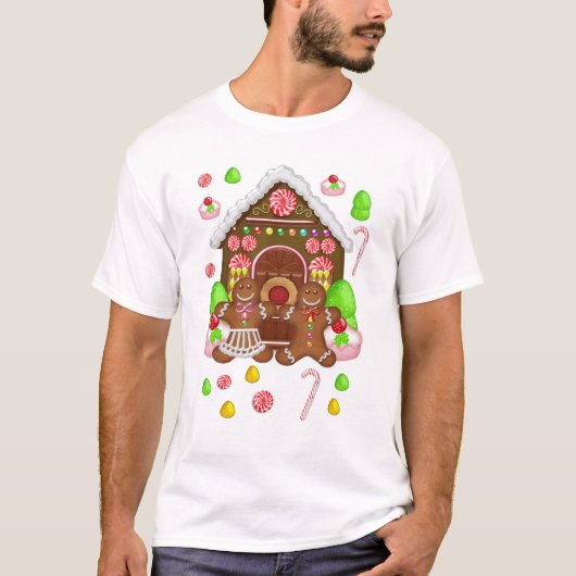 Gingerbrood Crazy Mannen T Shirt, Kerstmis T T-shirt (Voorkant)