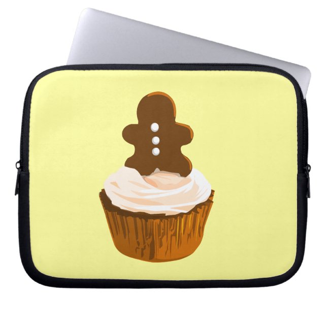 Gingerbrood, cupcake laptophoes laptop sleeve (Voorkant)