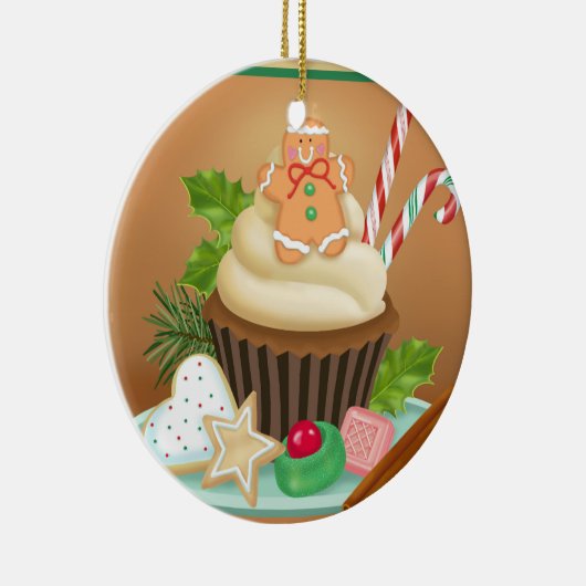 Gingerbrood Cupcake Ornament (Rechts)