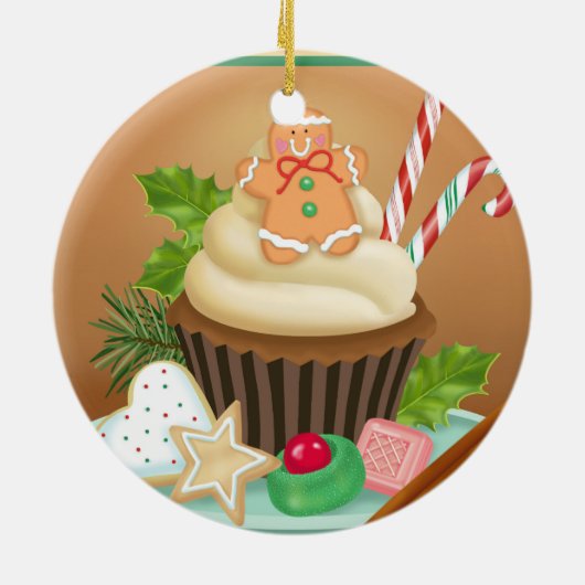 Gingerbrood Cupcake Ornament (Achterkant)