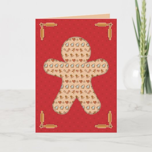 Gingerbrood Cutout Feestdagen Kaart (Voorkant)
