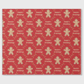 Gingerbrood Cutout Seasons Greetings Cadeaupapier (Vlak)