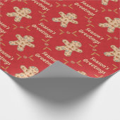 Gingerbrood Cutout Seasons Greetings Cadeaupapier (Hoek)