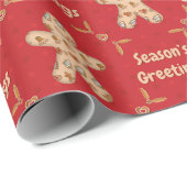 Gingerbrood Cutout Seasons Greetings Cadeaupapier (Rol Hoek)
