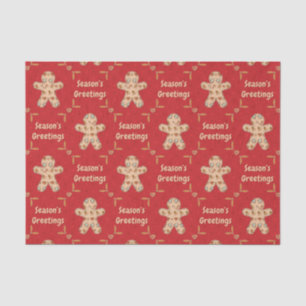 Gingerbrood Cutout Seasons Greetings Tissuepapier
