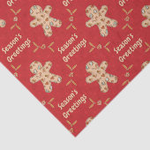 Gingerbrood Cutout Seasons Greetings Tissuepapier (Detail)