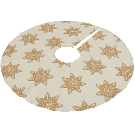 Gingerbrood Decorated Star Cookie Pattern Kerstboom Rok (Gekanteld)
