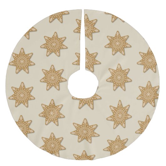 Gingerbrood Decorated Star Cookie Pattern Kerstboom Rok (Voorkant)
