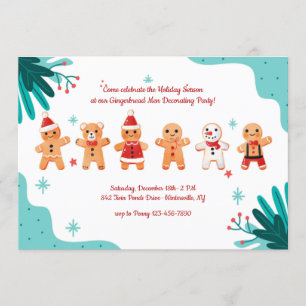 Gingerbrood Decoratie Party Invitation Kaart