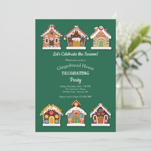 Gingerbrood - Decoratieve Partij uitnodiging (Staand voorkant)