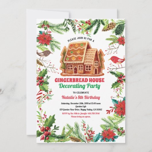 Gingerbrood decoreert feestdag bakken kaart (Voorkant)