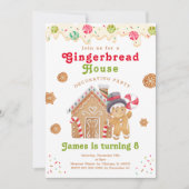 Gingerbrood decoreert feestdag kaart (Voorkant)