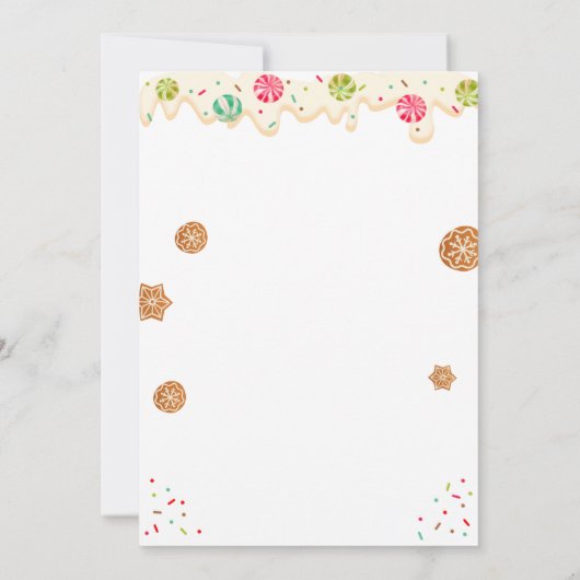 Gingerbrood decoreert feestdag kaart (Achterkant)