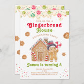 Gingerbrood decoreert feestdag kaart (Voorkant / Achterkant)