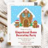 Gingerbrood Decorting Party Bright Blue and Red Briefkaart