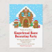 Gingerbrood Decorting Party Bright Blue and Red Briefkaart (Voorkant)