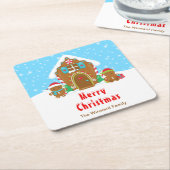 Gingerbrood Decorting Party Bright Blue and Red Kartonnen Onderzetters (Schuin)