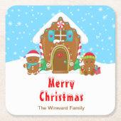 Gingerbrood Decorting Party Bright Blue and Red Kartonnen Onderzetters (Voorkant)