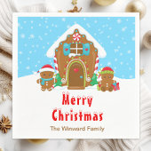 Gingerbrood Decorting Party Bright Blue and Red Servet